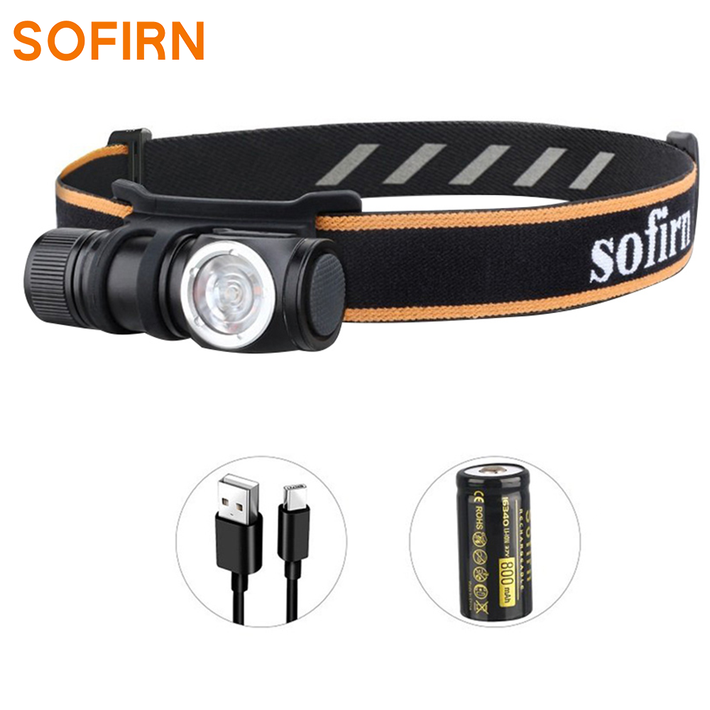 SOFIRN HS10 Latarka czołowa z akumulatorem, zasięg 1100 lm,129 m, IPX8