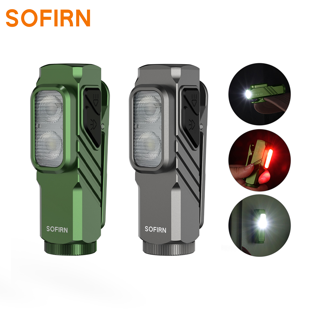 SOFIRN ST10 Mini latarka EDC, 1000 lm, czerwone i białe światło, akumulatorowa, IPX6