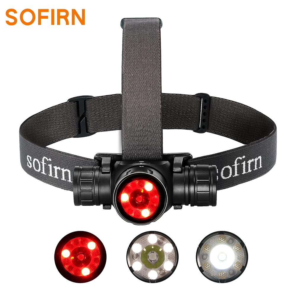 SOFIRN HS21 Latarka czołowa z akumulatorem, 2200 lm, IP65, akumulator 18650