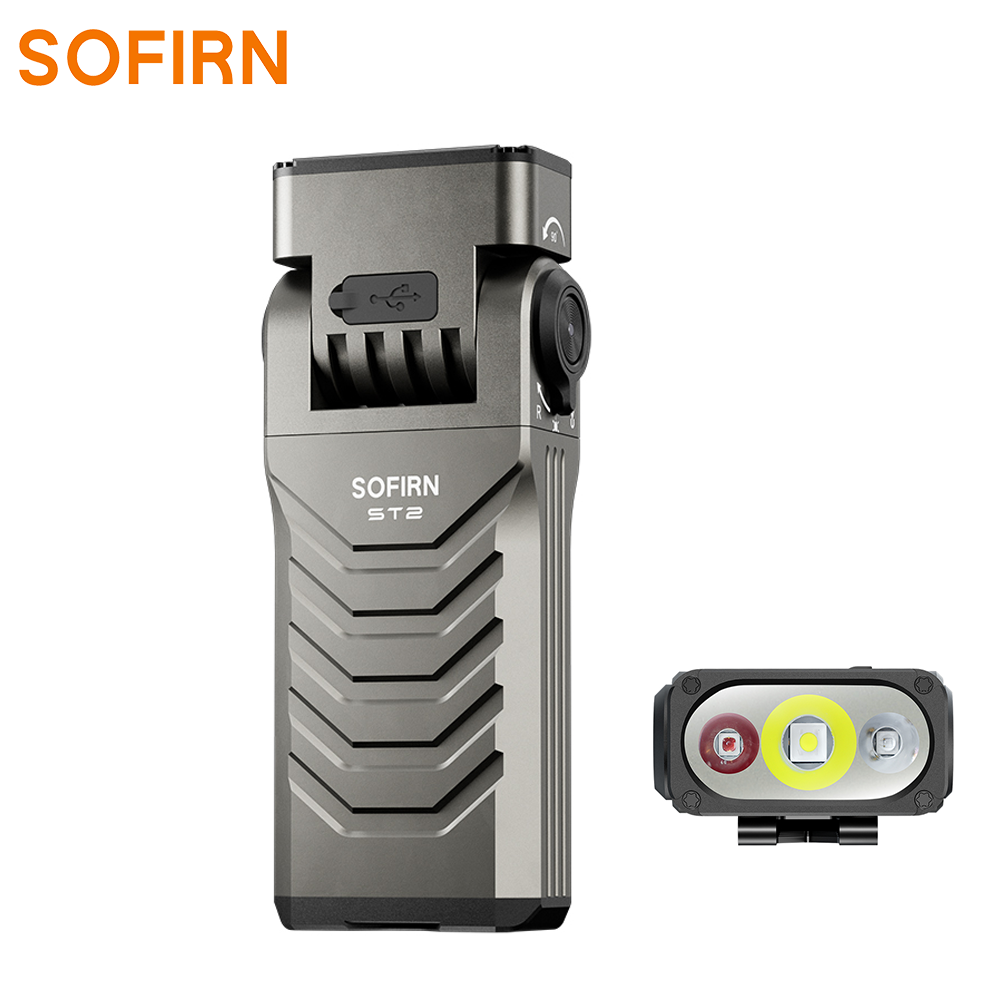 Sofirn ST2 Latarka obrotowa 3000LM z czerwoną lampą UV i akumulatorem 18650，IPX6