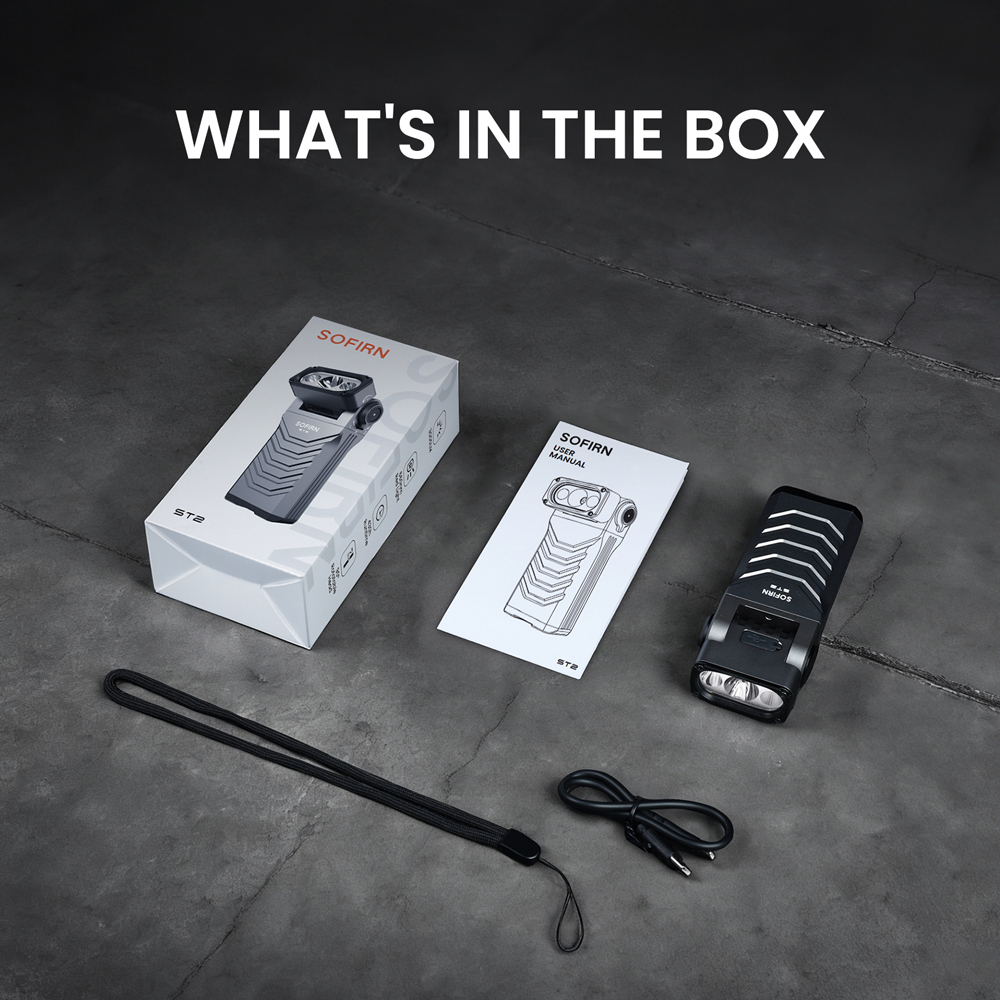 Sofirn ST2 Latarka obrotowa 3000LM z czerwoną lampą UV i akumulatorem 18650，IPX6