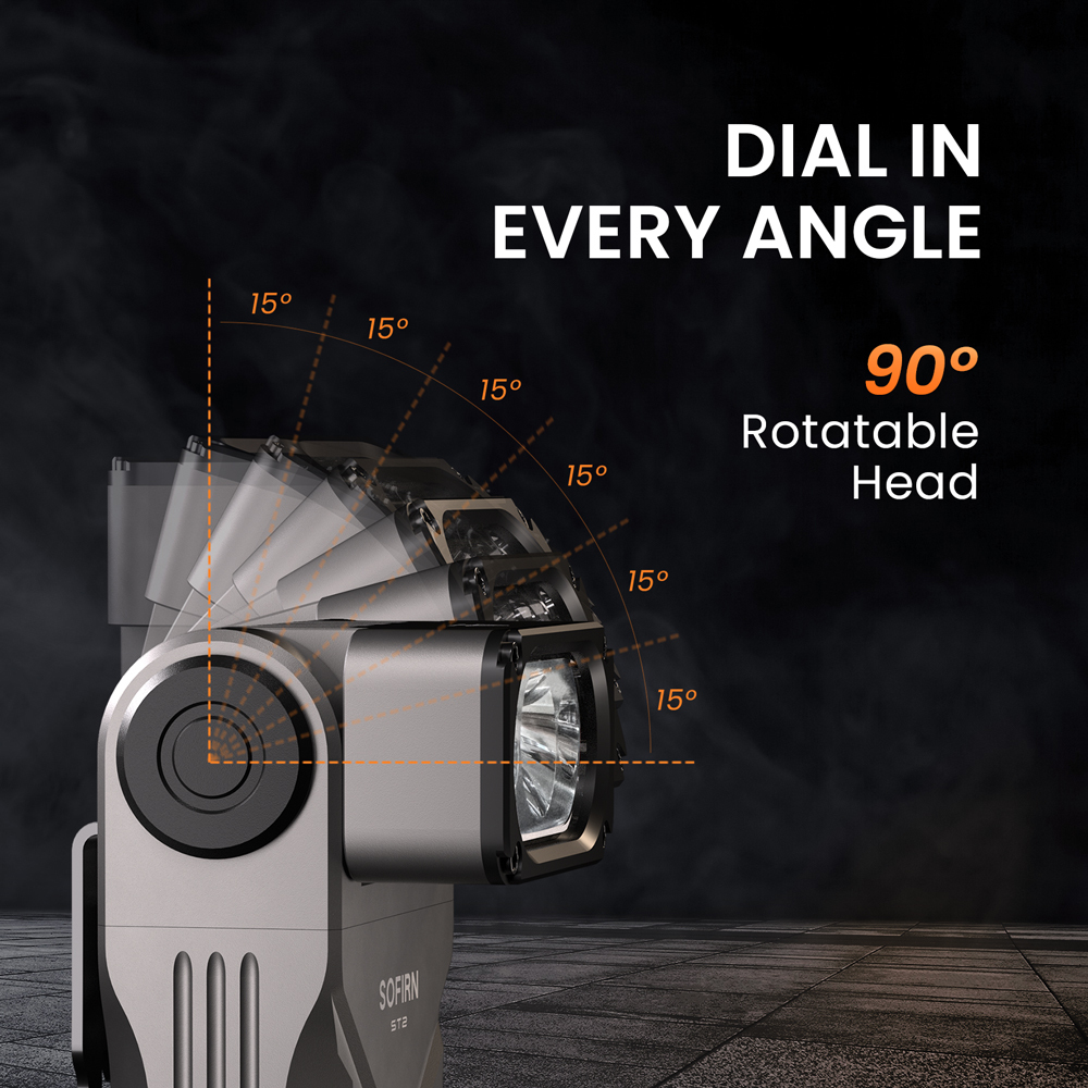 Sofirn ST2 Latarka obrotowa 3000LM z czerwoną lampą UV i akumulatorem 18650，IPX6