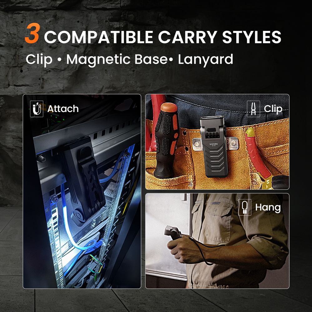 Sofirn ST2 Latarka obrotowa 3000LM z czerwoną lampą UV i akumulatorem 18650，IPX6