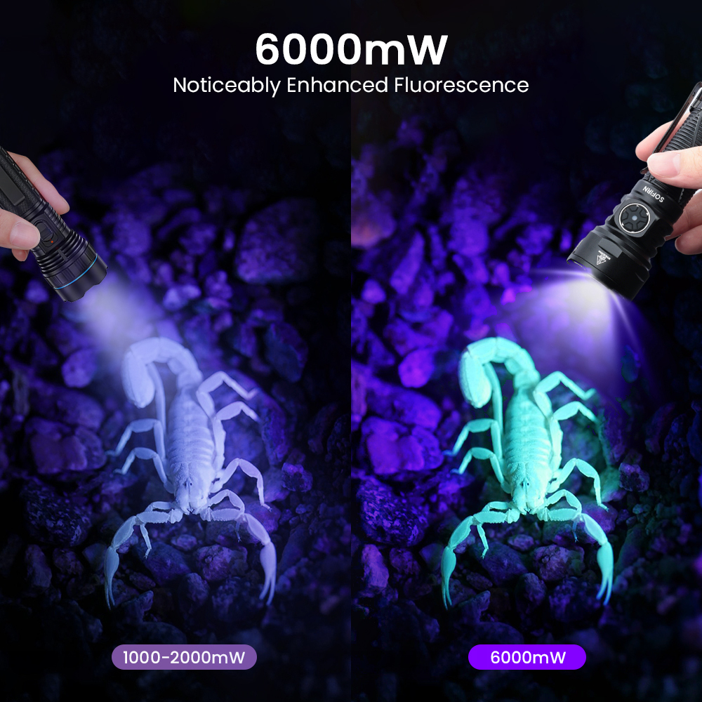 SOFIRN SR15UV Latarka akumulatorowa 365 nm, IPX8, z magnesem