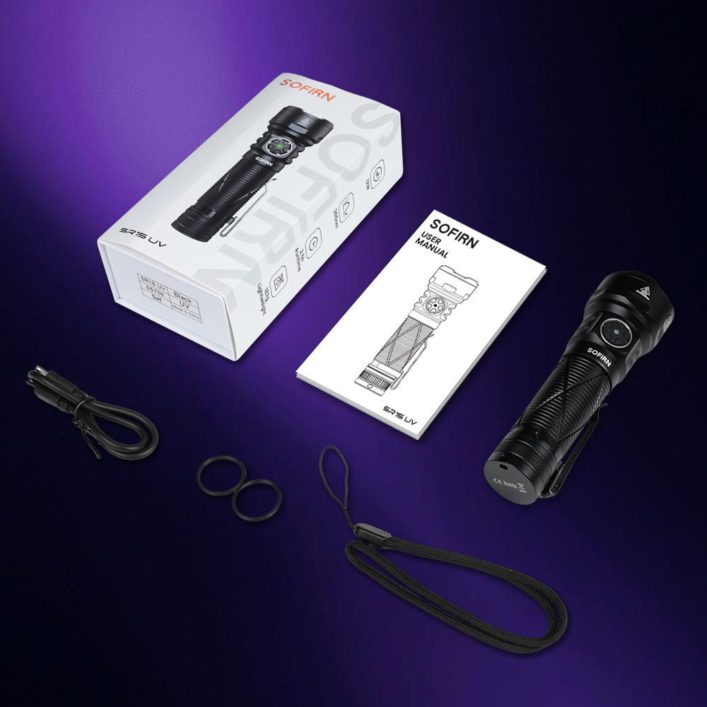 SOFIRN SR15UV Latarka akumulatorowa 365 nm, IPX8, z magnesem