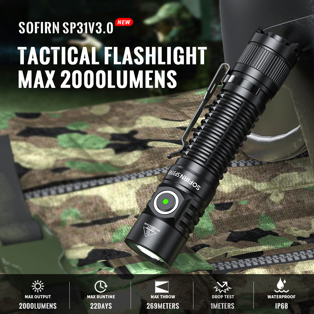 Sofirn SP31V3.0 Latarka taktyczna 2000LM, 269M, IP68