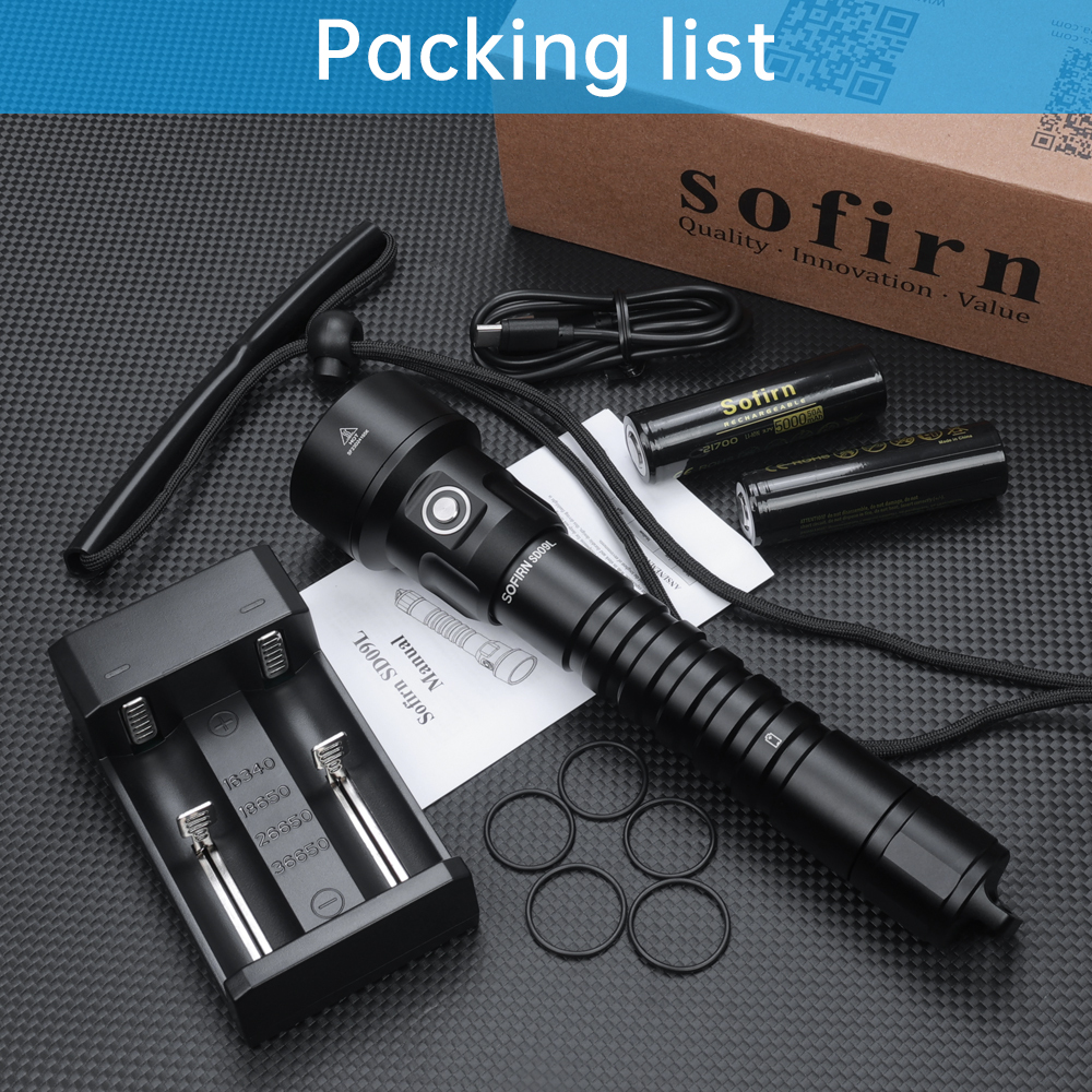SOFIRN SD09L Super jasna latarka nurkowa 6800 lm, 542 m, IPX8, 21700