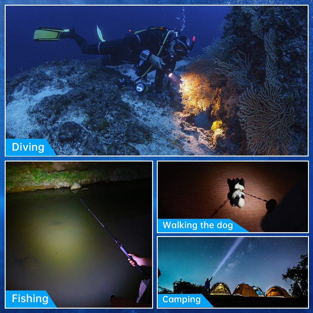 SOFIRN SD09L Super jasna latarka nurkowa 6800 lm, 542 m, IPX8, 21700