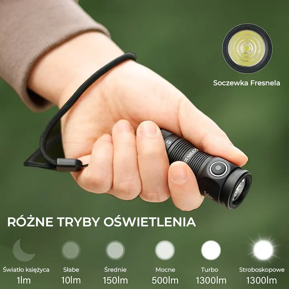 SOFIRN SC13 Latarka, 1300 lm, akumulator 18350, IP68, ładowanie przez USB-C