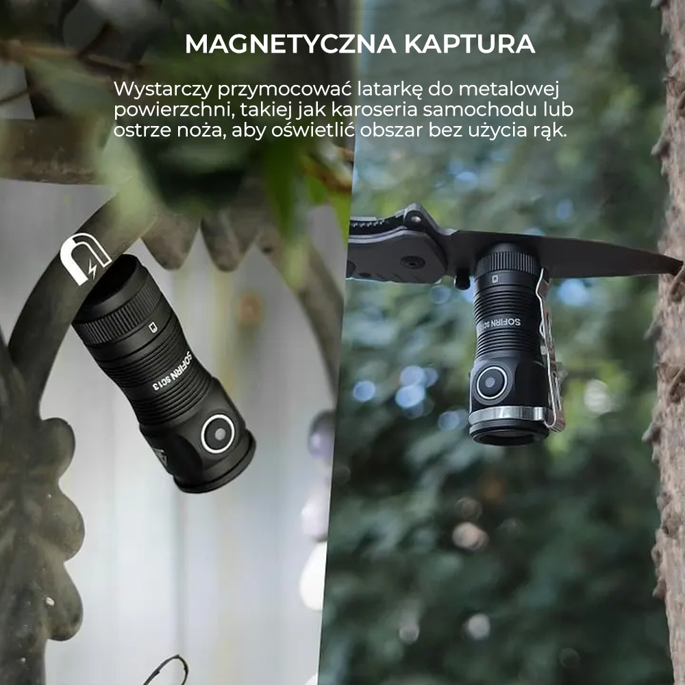 SOFIRN SC13 Latarka, 1300 lm, akumulator 18350, IP68, ładowanie przez USB-C