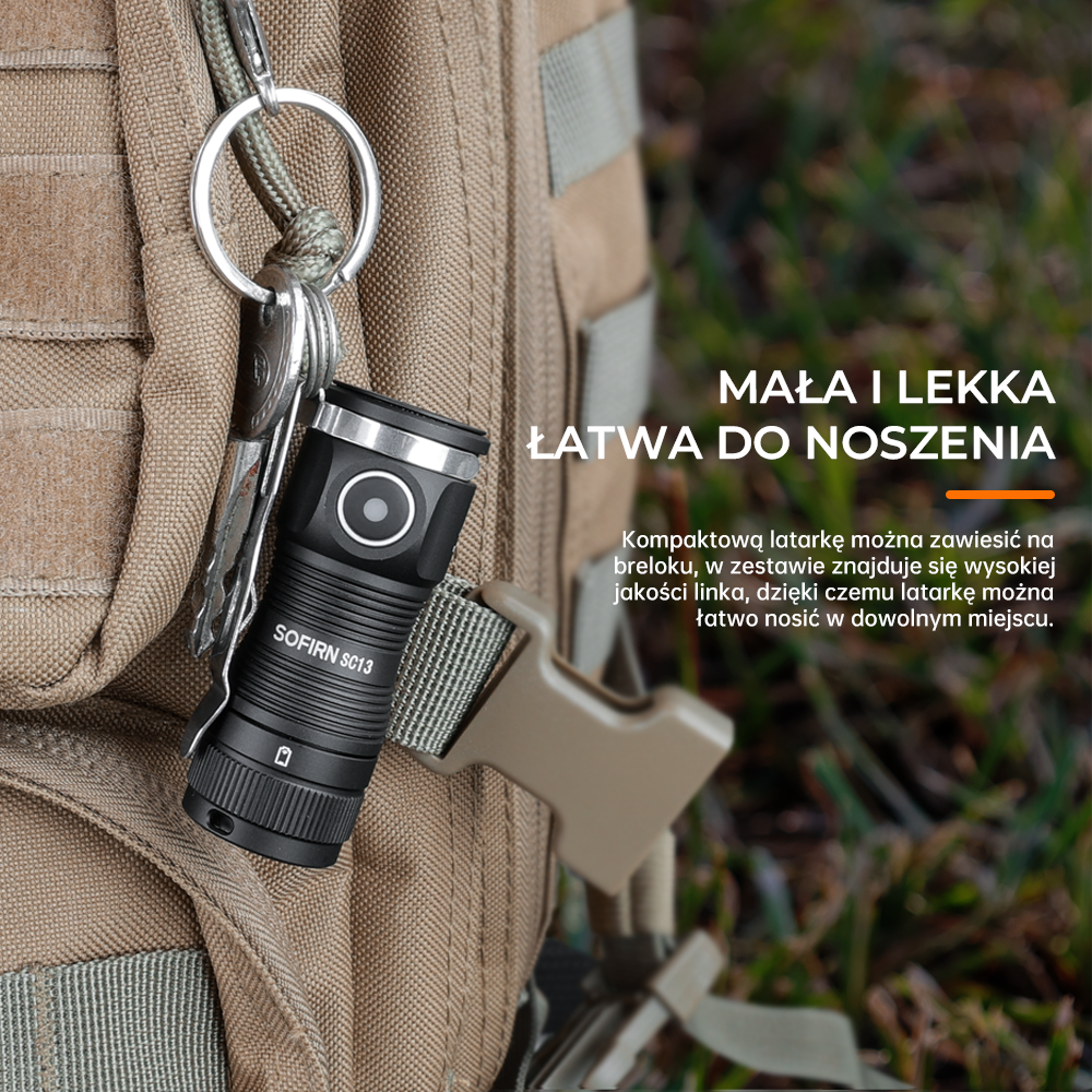 SOFIRN SC13 Latarka, 1300 lm, akumulator 18350, IP68, ładowanie przez USB-C
