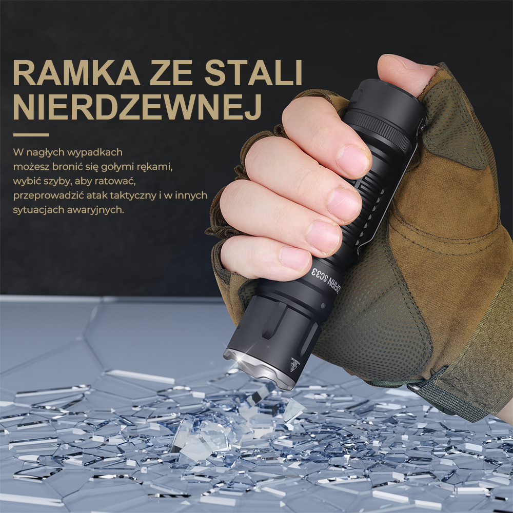 SOFIRN SC33 Latarka EDC o dużej jasności, 5200 lm, akumulator 21700, 327m, IPX8