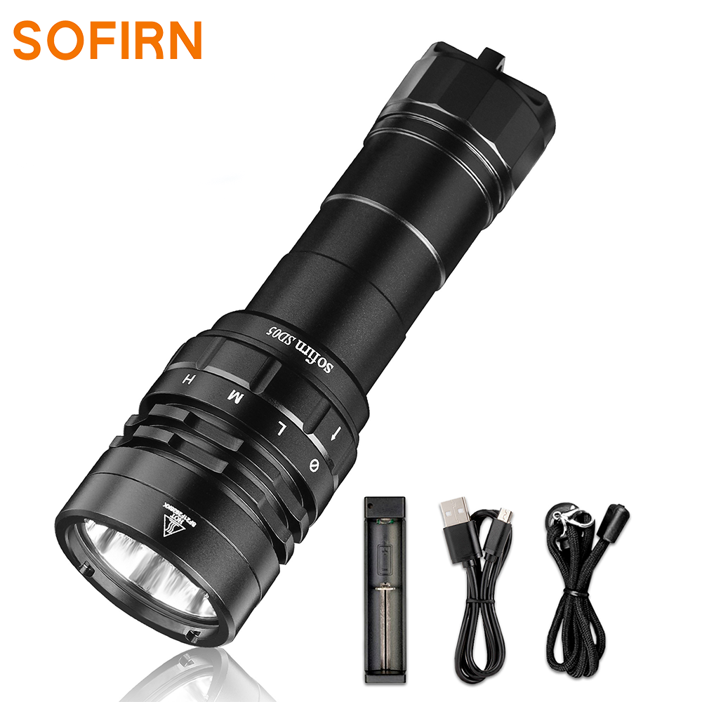 SOFIRN SD05 Latarka nurkowa 3000 lm, 270 m, IPX8, akumulator