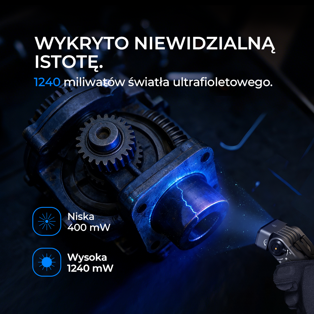 Sofirn ST2 Latarka obrotowa 3000LM z czerwoną lampą UV i akumulatorem 18650，IPX6