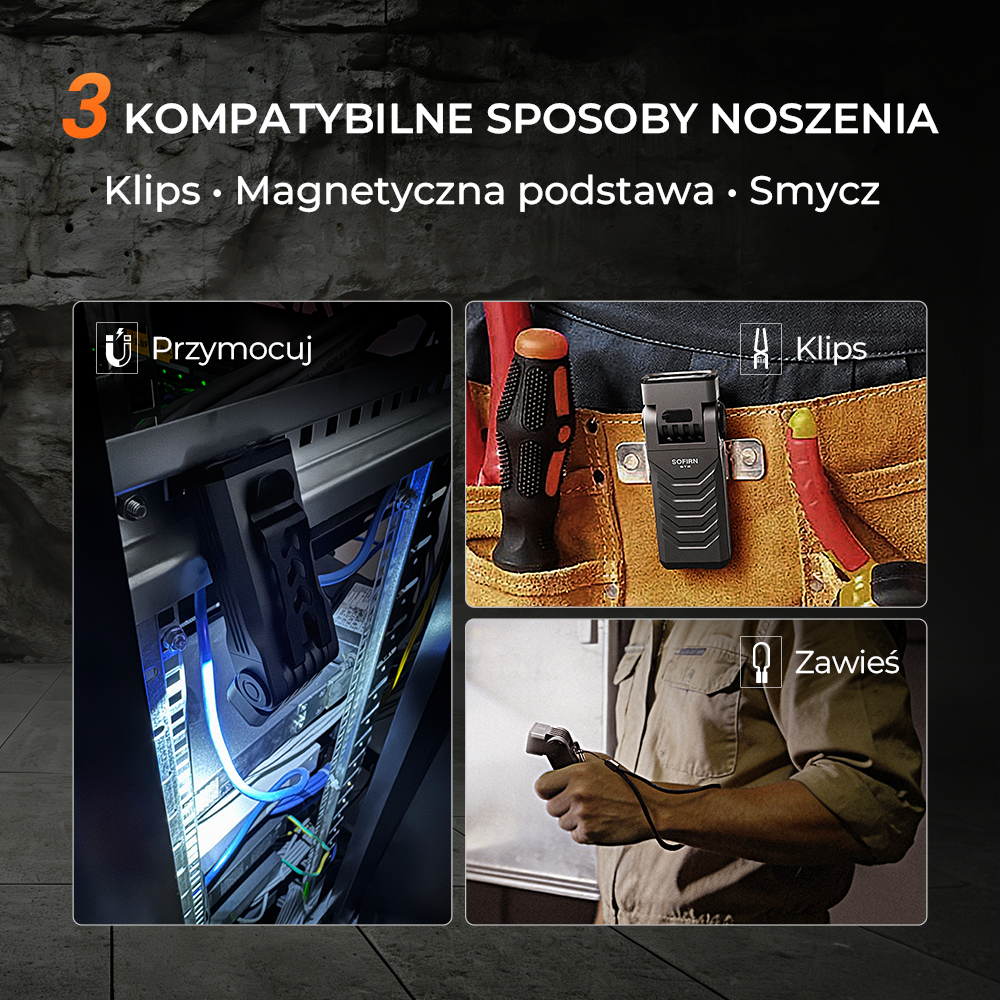 Sofirn ST2 Latarka obrotowa 3000LM z czerwoną lampą UV i akumulatorem 18650，IPX6