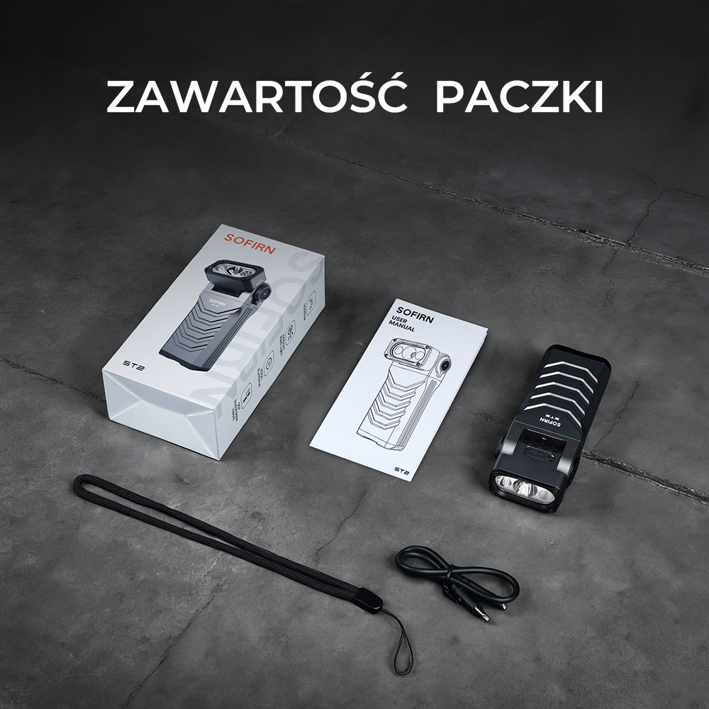 Sofirn ST2 Latarka obrotowa 3000LM z czerwoną lampą UV i akumulatorem 18650，IPX6