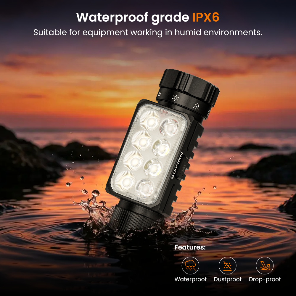 SOFIRN HS23 Latarka Czołowa 3320 Lumenów Ładowanie USB-C Reflektor Rozproszony IPX6 Wodoodporna