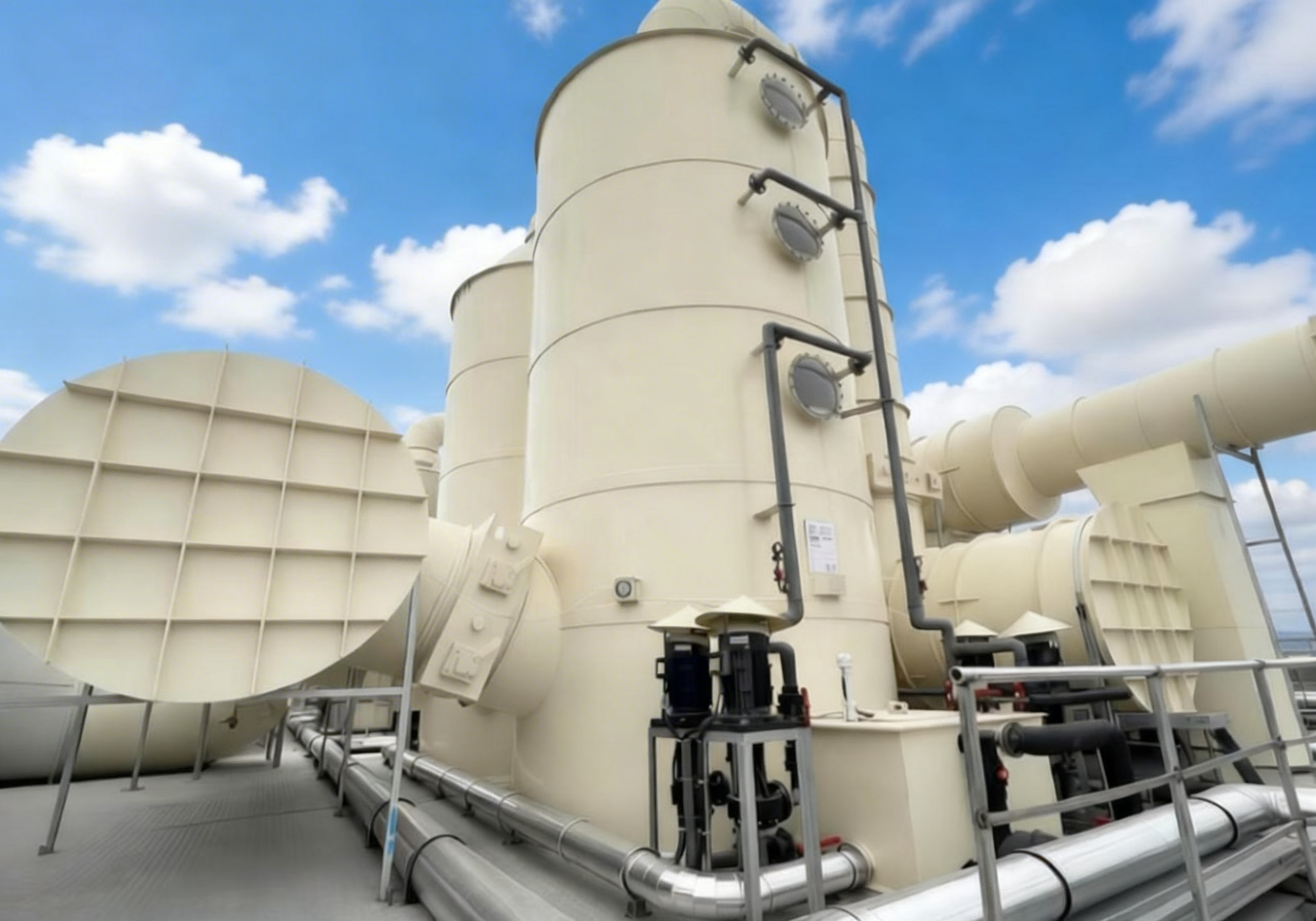 Acid and alkali waste gas treatment system,Scrubber Tower