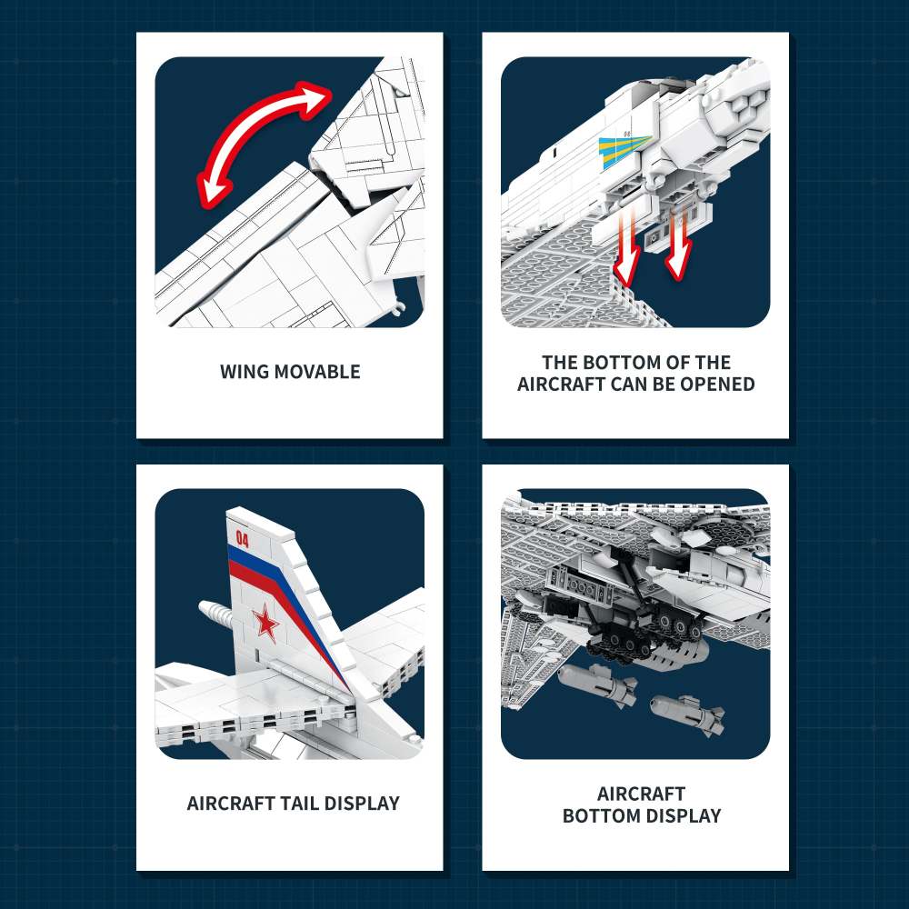Russian TU-160 Strategic Bomber Aircraft Building Set
