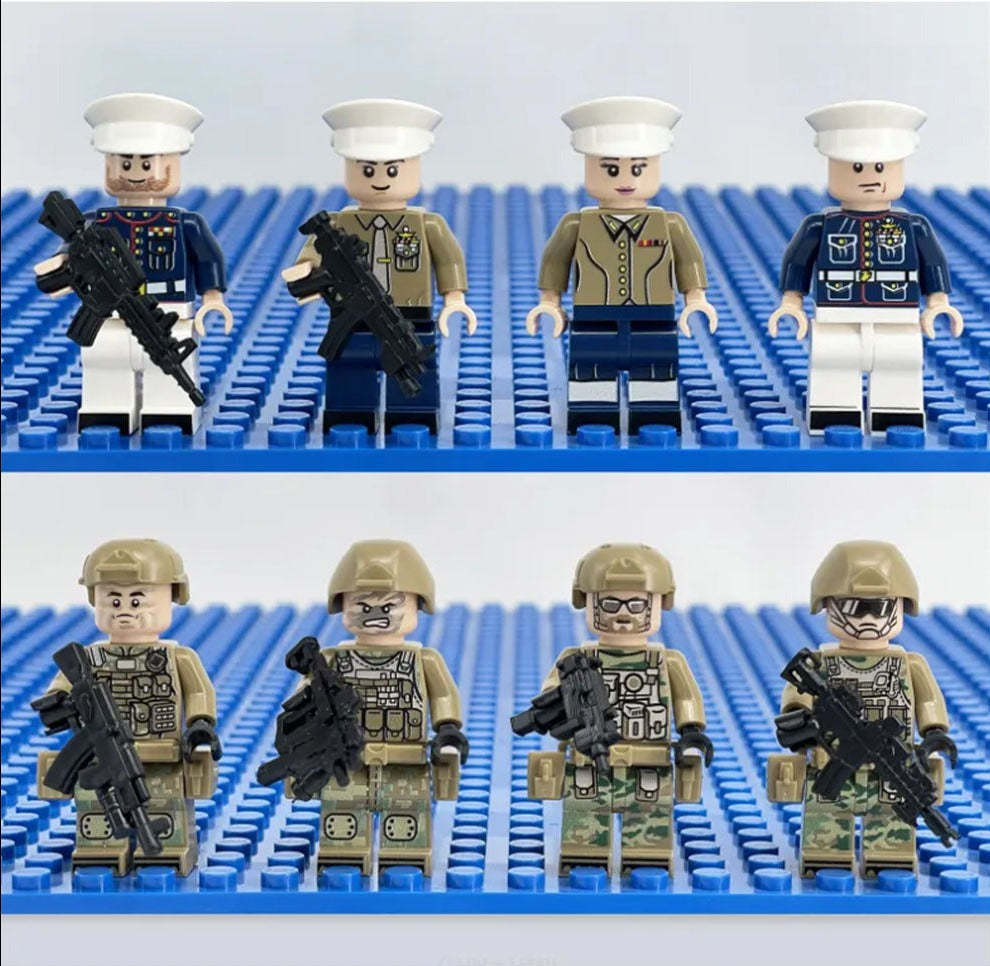 Army Marine Corps Soldiers Minifigure Military Bundle Set