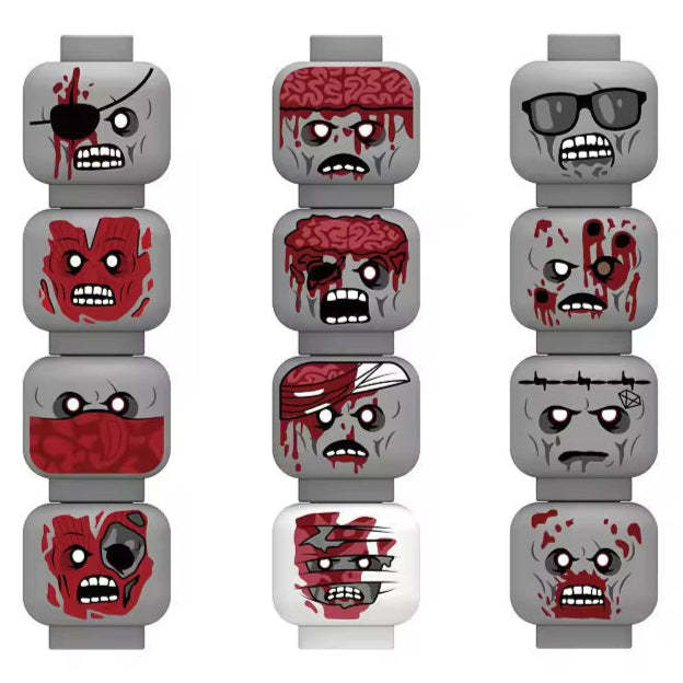 Zombie Minifigure Heads Custom Accessory