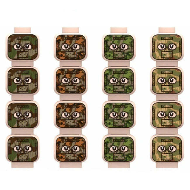 Camouflage Minifigure Heads Custom Accessory