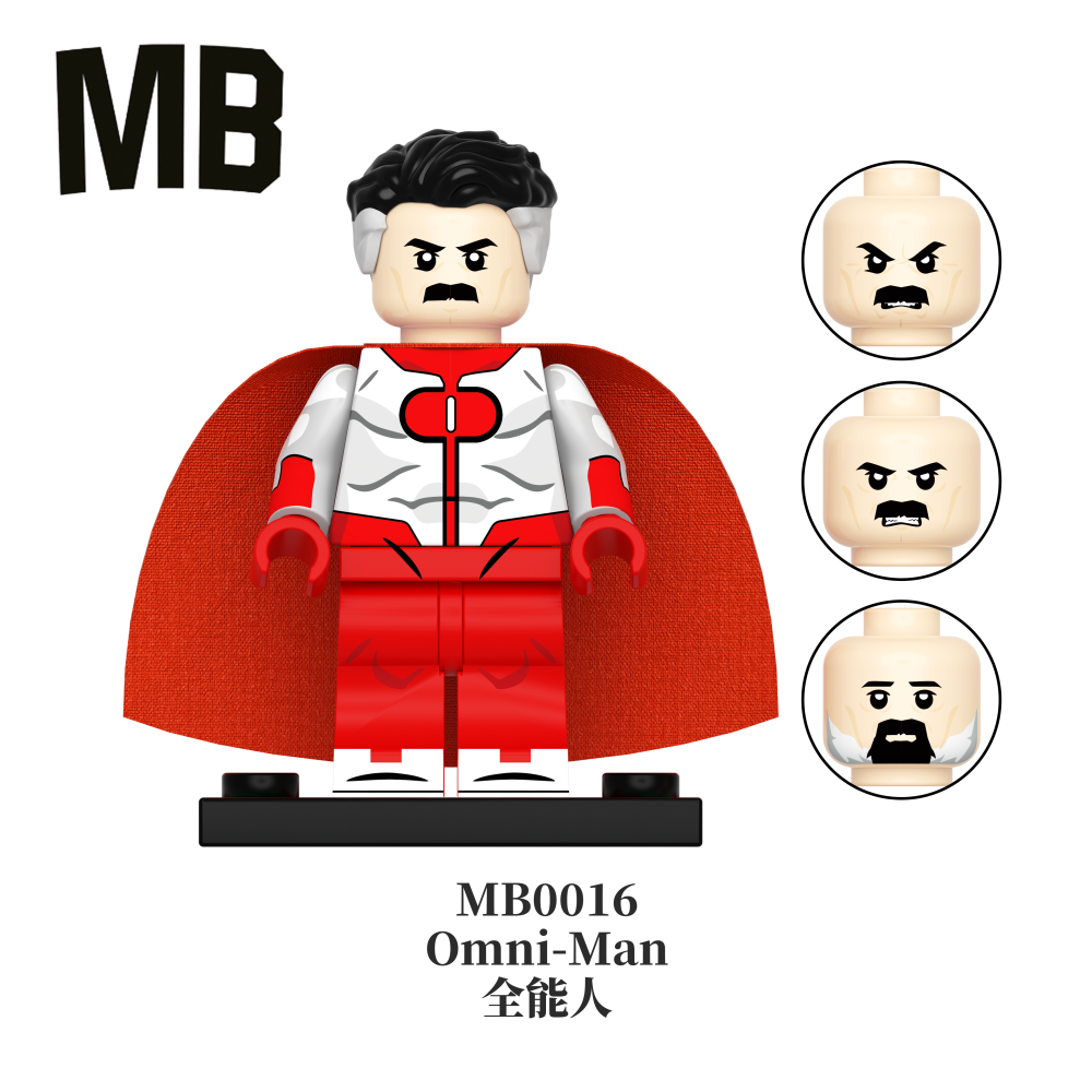 Invincible Superhero MB Minifigure Omni-Man Atom Eve Allen the Alien Conquest Minifg Toy