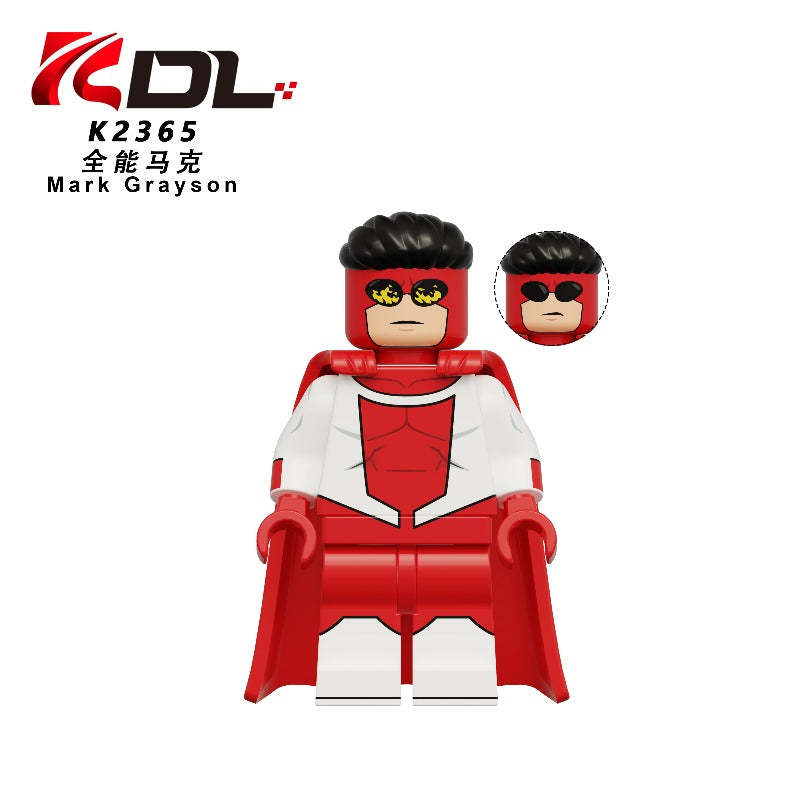 Invincible Superhero Minifigure Omni-Man Atom Eve Grayson Minifg Toy KDL857