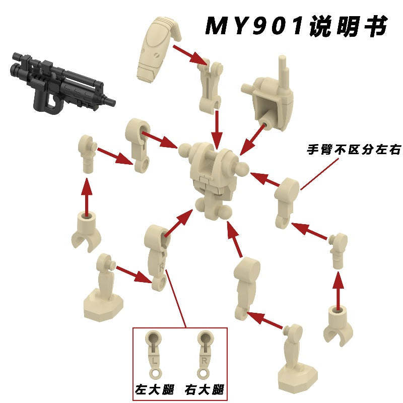 B1 Battle Droids Star Wars Minifigure MY901-905