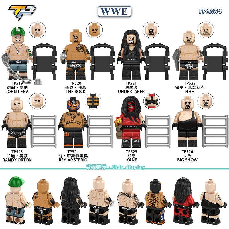 WWE Wrestling Minifigures John Cena The Rock Undertaker Kane TP1064