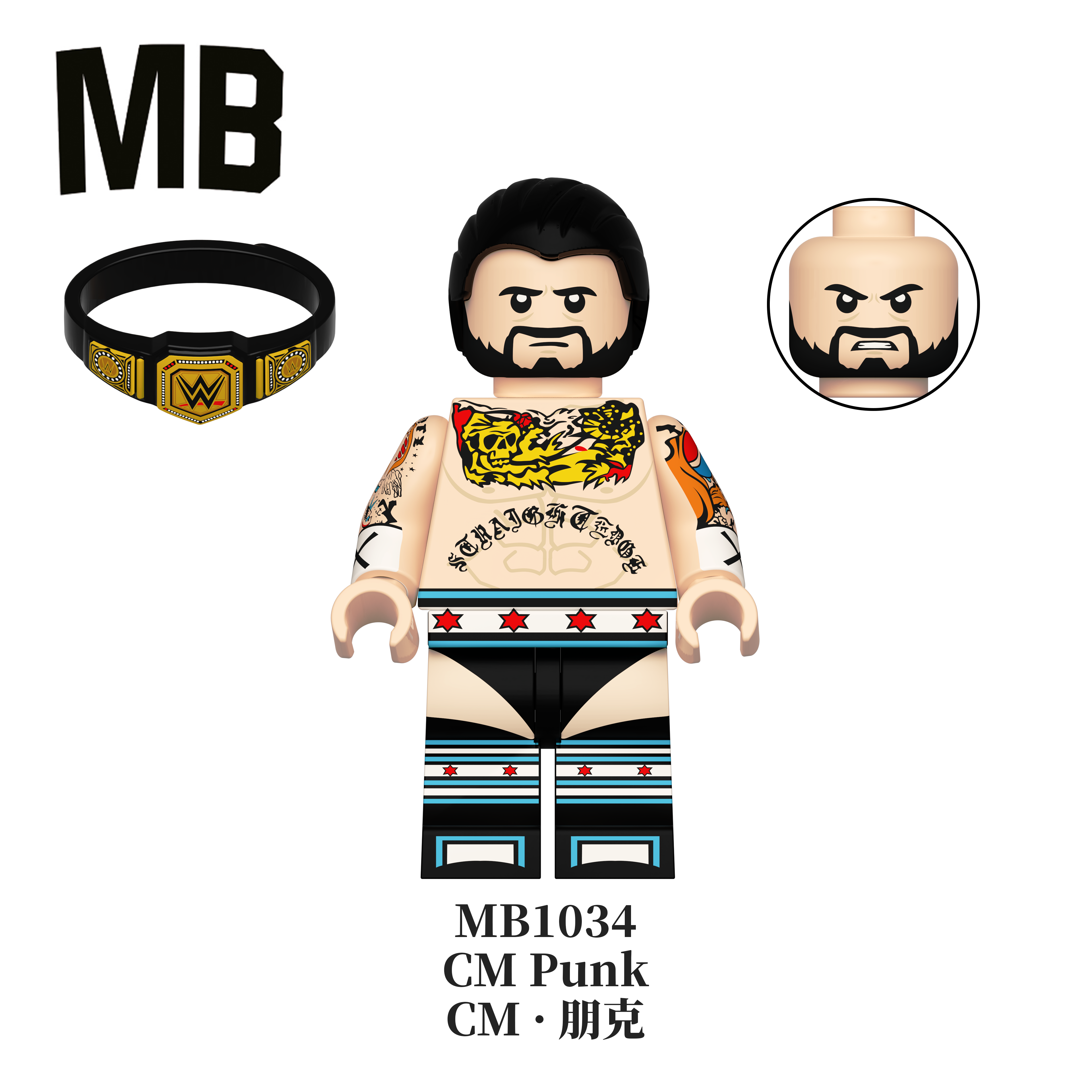 WWE Wrestling Superstars Minifigures MB1030 - MB1036