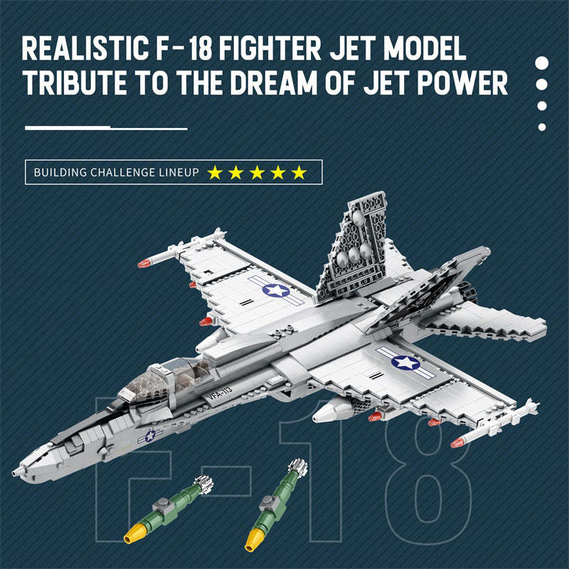 F-18 Hornet Supersonic Fighter Jet Building Set