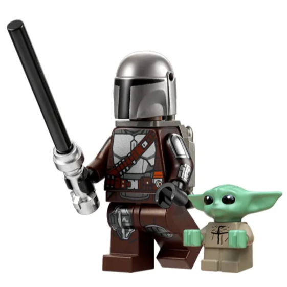 Din Djarin with Grogu custom Star Wars Minifigure