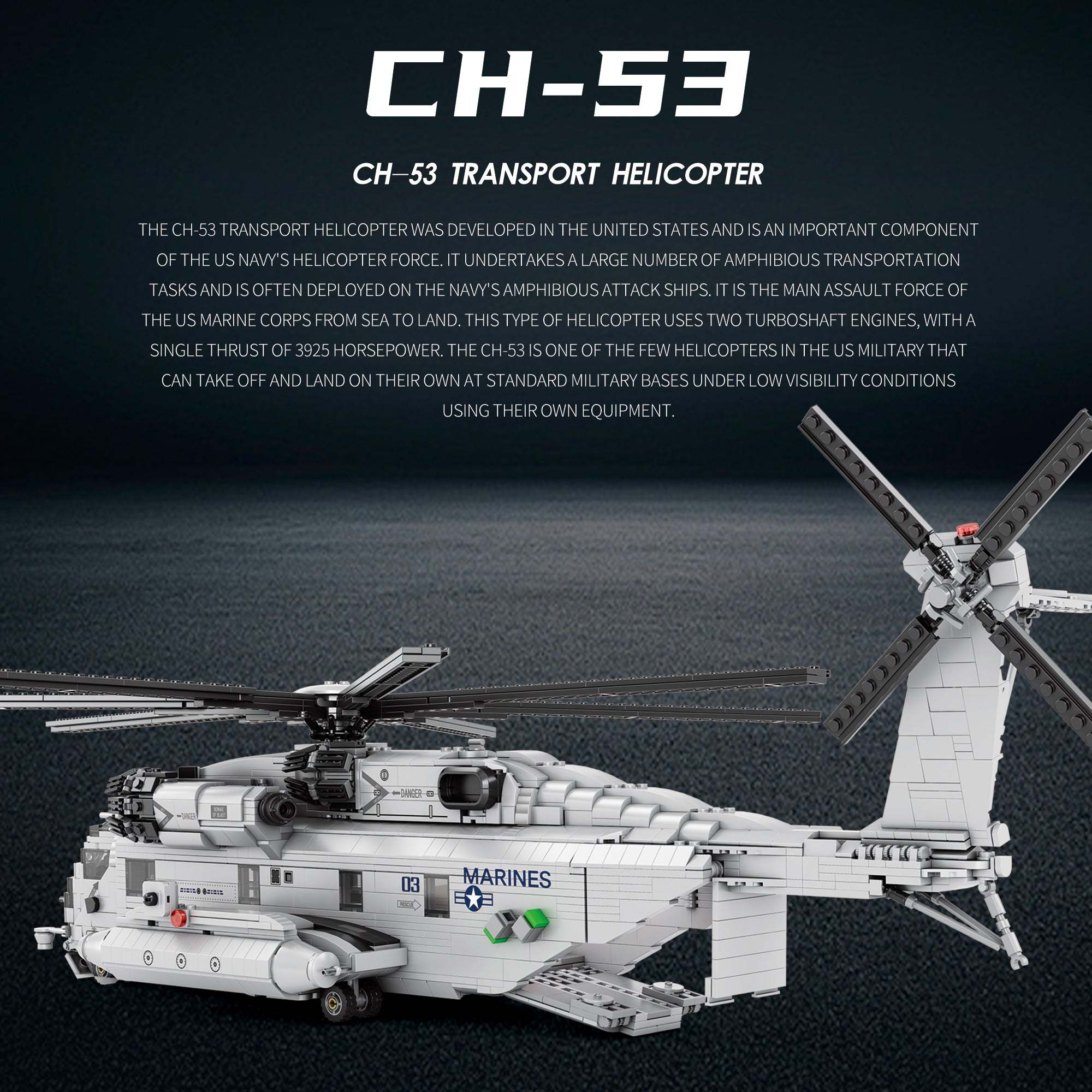 Sikorsky CH-53 Sea Stallion Helicopter Building Set
