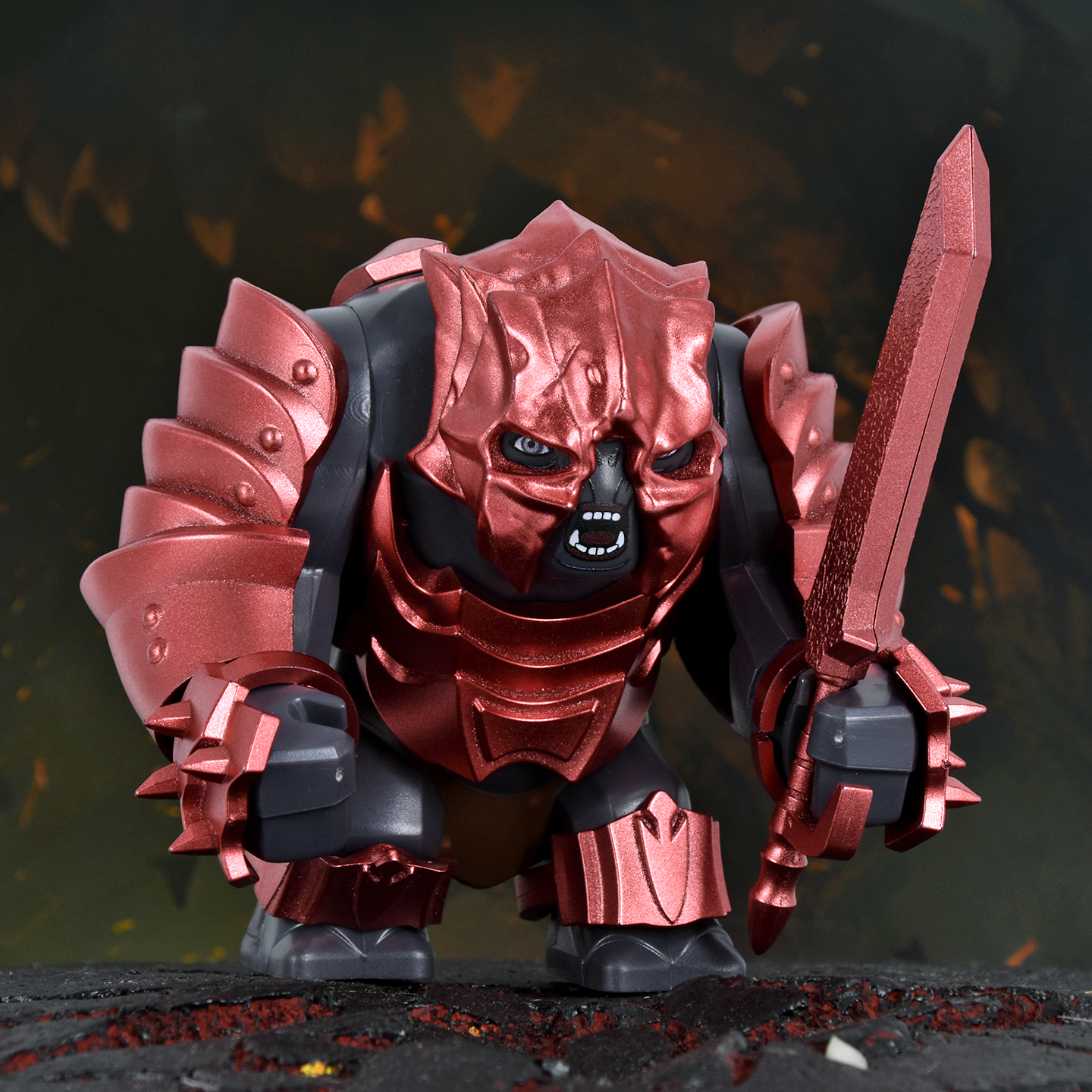 Red Armoured Troll Lord of the Rings Large Minifigures DXMH3019-3021
