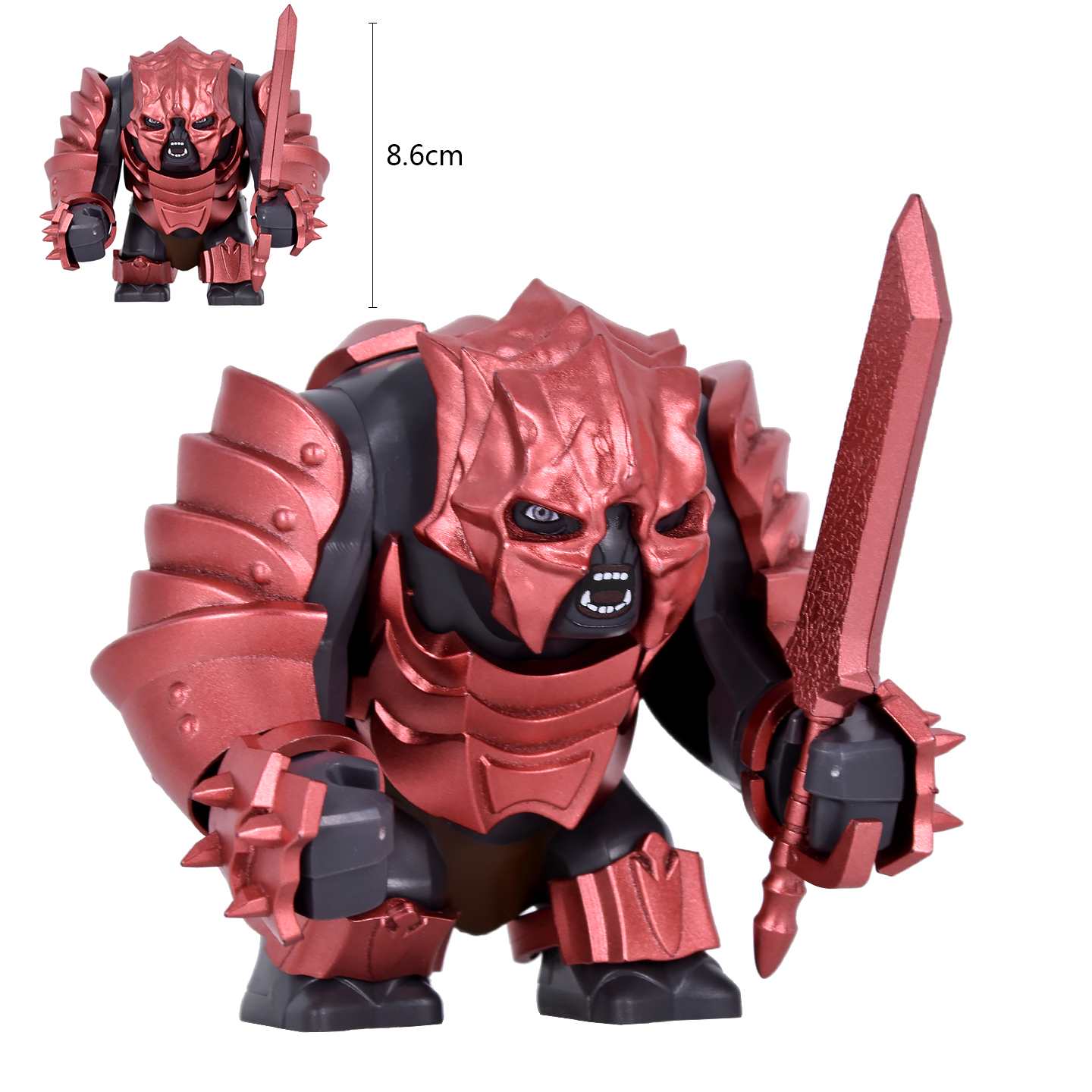 Red Armoured Troll Lord of the Rings Large Minifigures DXMH3019-3021