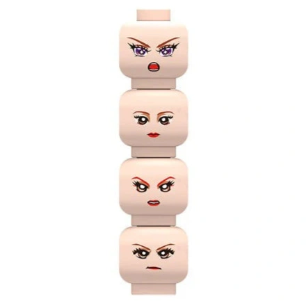 Female Minifigure Heads Expressions Custom Accessory