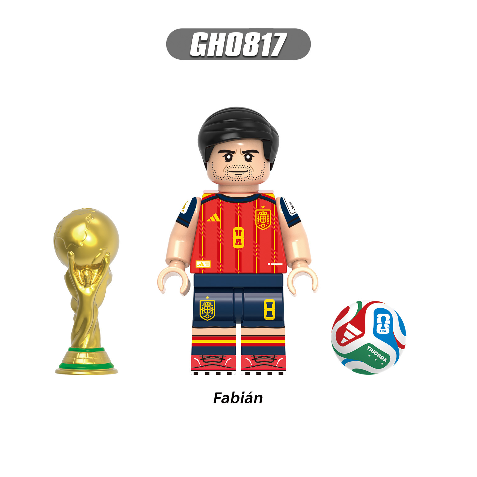 Spain World Cup Football Soccer Team Minifigures Lamine Yamal Rodri G0205
