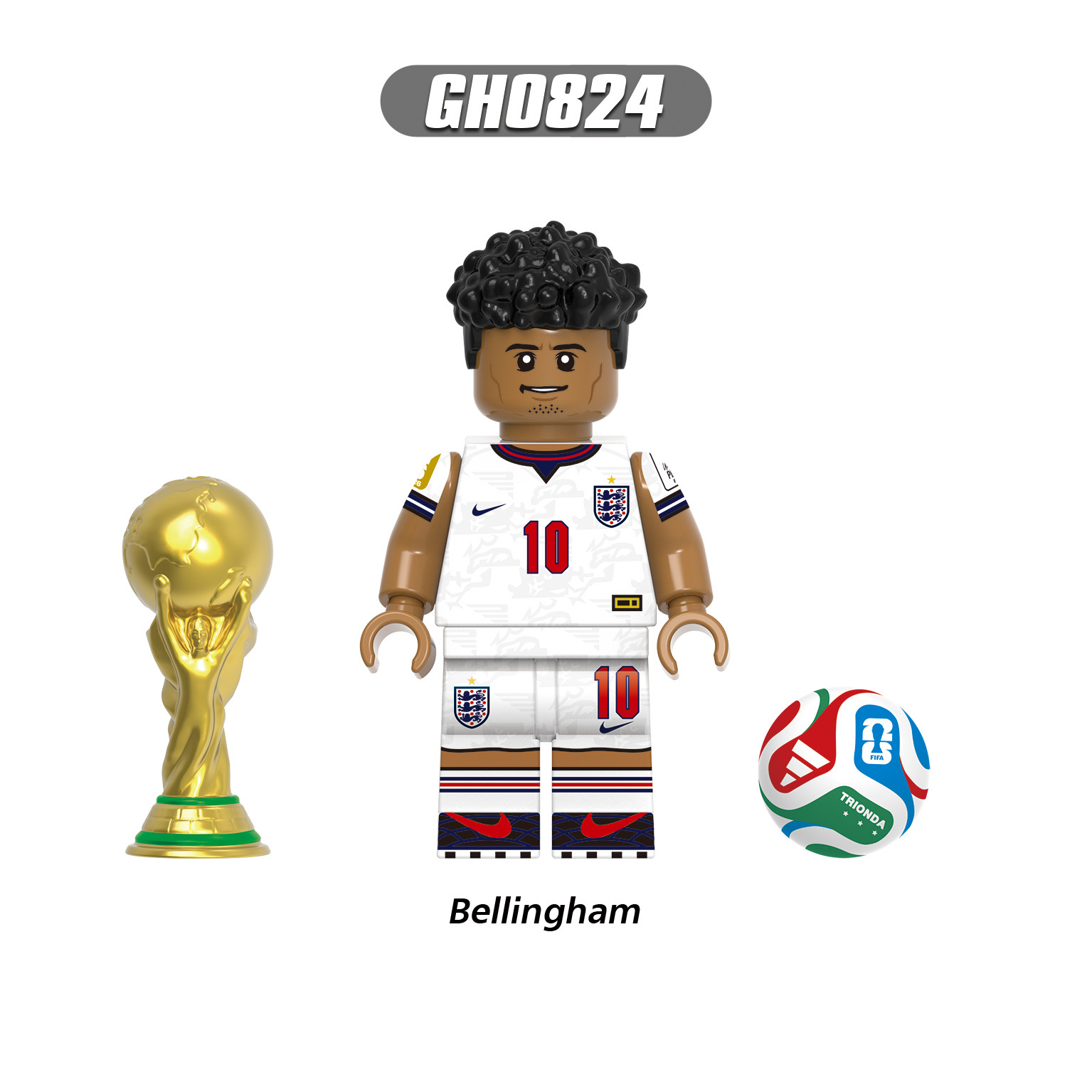 England World Cup Football Soccer Team Minifigures Bellingham Harry Kane Saka G0206