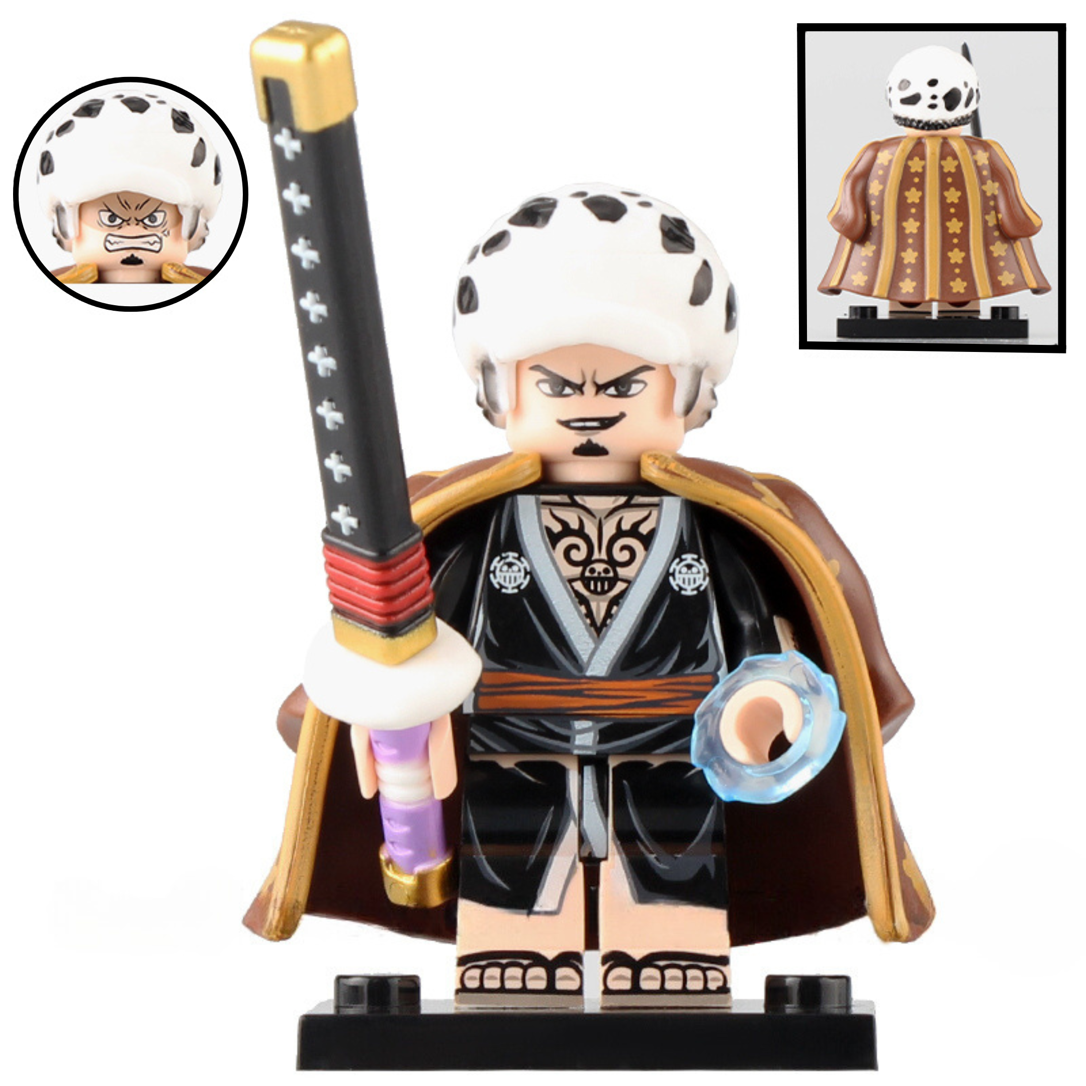 Trafalgar D. Water Law Custom One Piece Anime Minifigure