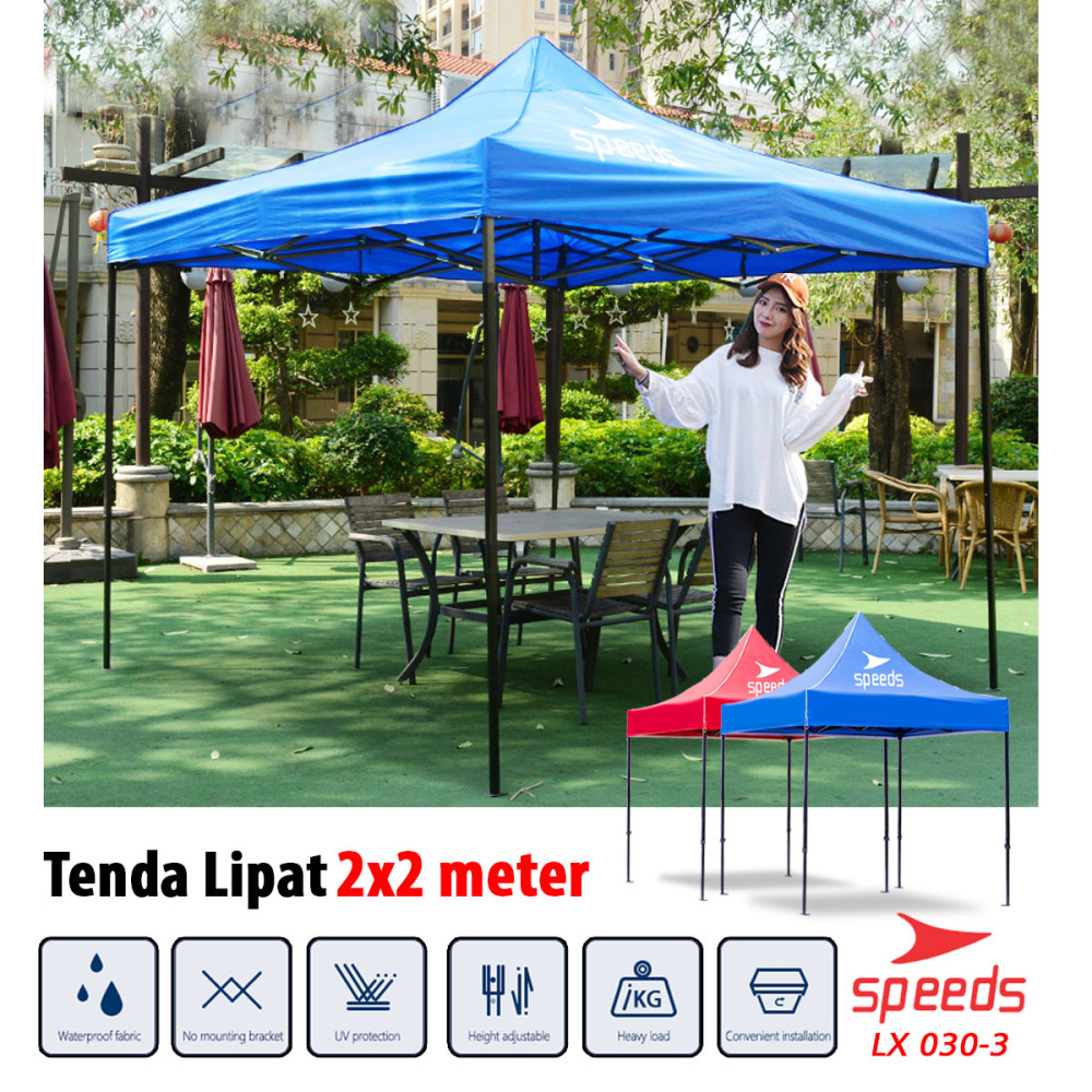 SPEEDS Tenda Lipat ( 2 X 2 M) (18KG) Tenda Bazar Pameran Tenda Gazebo Tenda Jualan Otomatis 030-3A