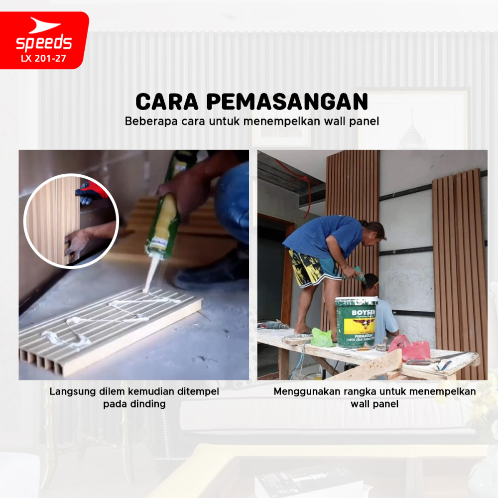 SPEEDS Wallpanel Wood Panel WPC Panel wood Wall panel Composite Dinding Kisi Kisi Kayu Premium LX 201-28