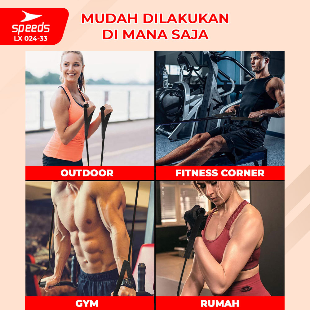 SPEEDS Tali Resistance Elastis Tali Stretching Fitness Resistance Tube Olahraga Gym 024-33