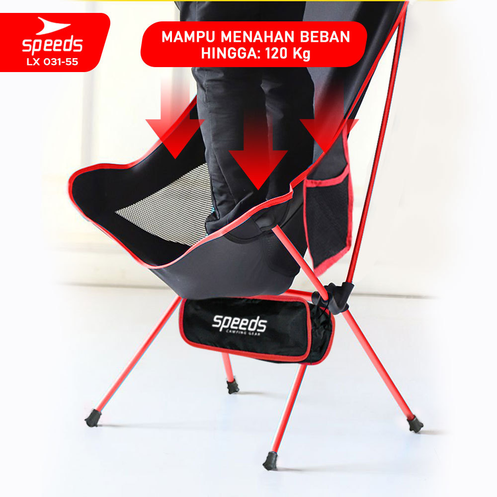 SPEEDS Kursi Lipat Camping Outdoor Space Foldable Chair Piknik Hiking Mancing Aksesoris Tenda 031-55