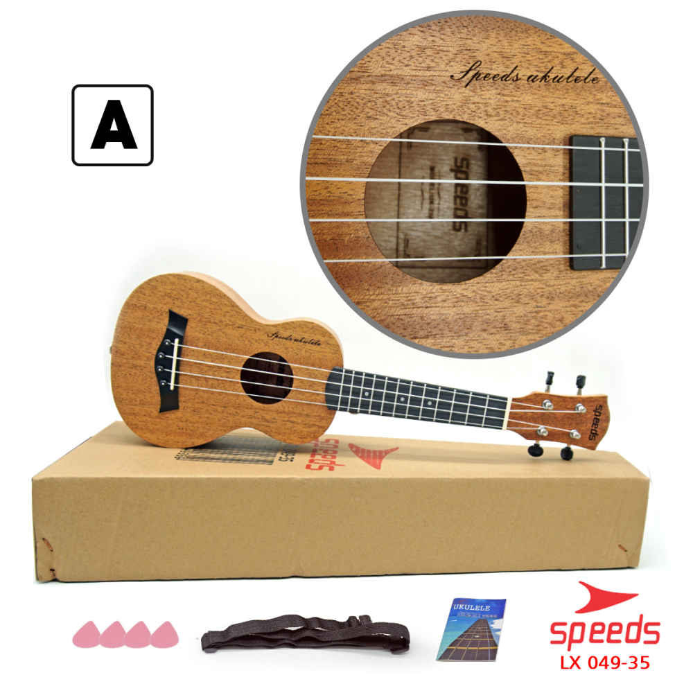 SPEEDS Ukulele 4 Senar Ukulele Soprano Ukulele 21 Inch Akustik Kualitas Premium Gitar 049-35