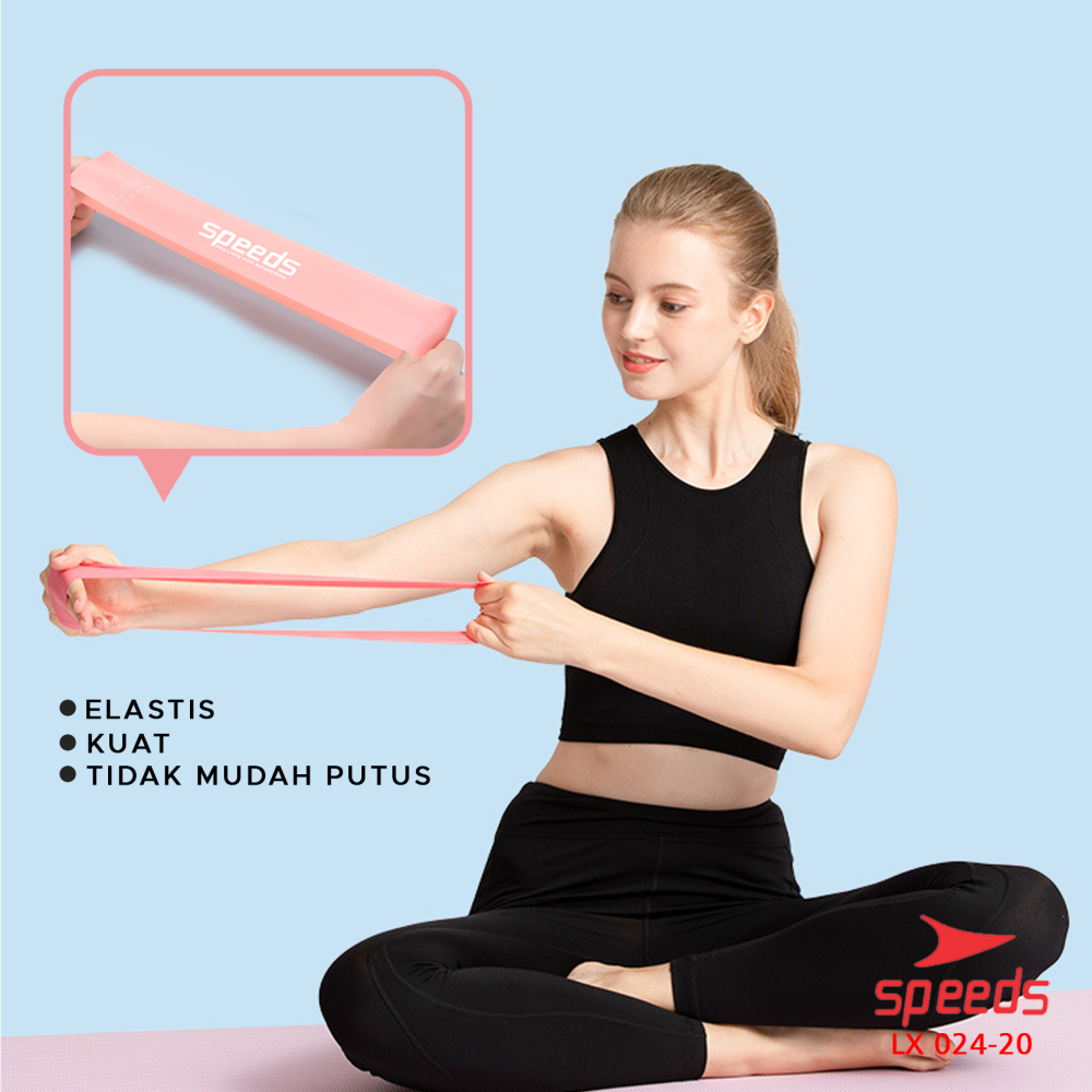 SPEEDS Sport Resistance Loop Bands 1 Set isi 5pcs Karet Elastis Yoga Fitness Olahraga 024-20