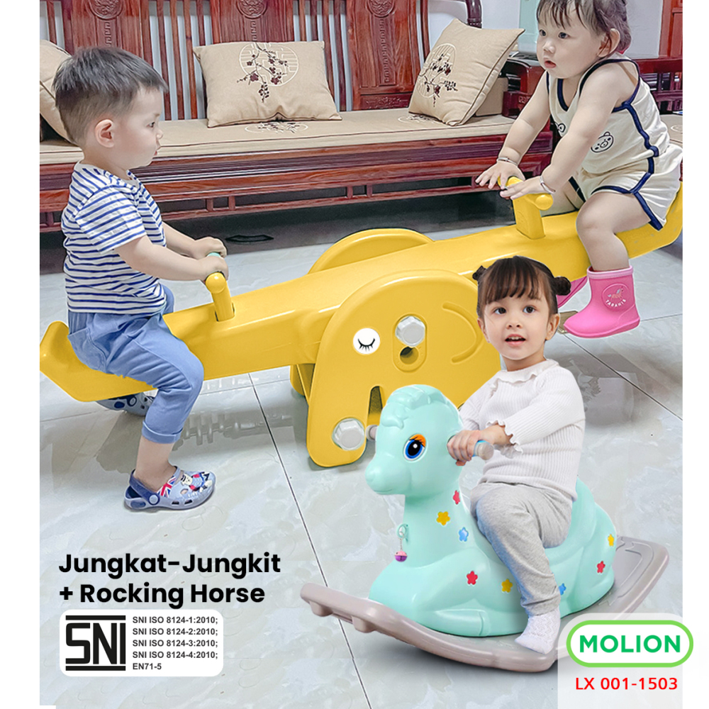 Mainan SNI Jungkat Jungkit Anak Seesaw Prosotan Jungkat-Jungkit Playground Perosotan Kuda Kudaan Berstandar 001-M1503