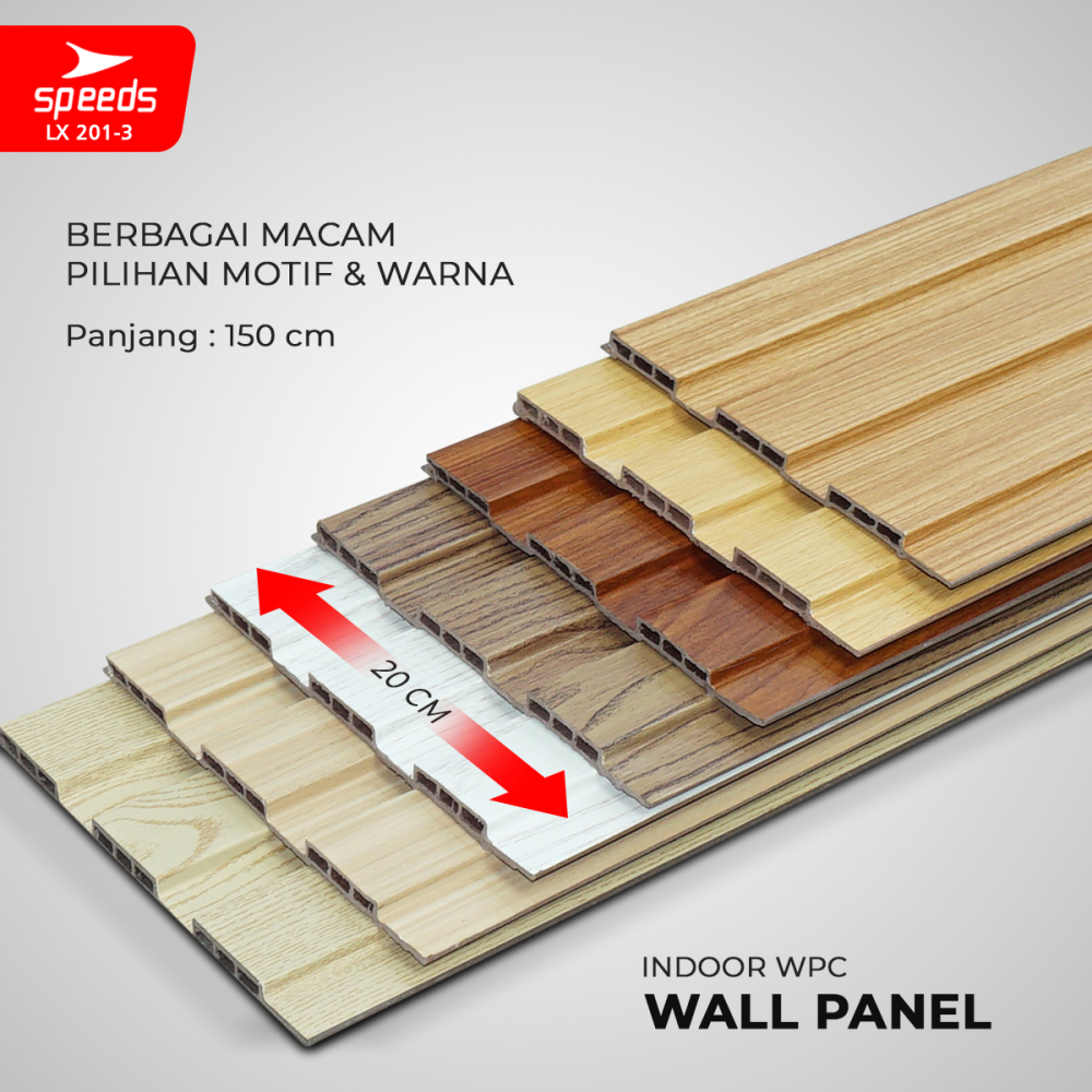 SPEEDS  Wallpanel Wood Panel WPC Panel wood Wall panel Dinding Dekorasi Ruangan Balkon Teras Premium LX 201-3