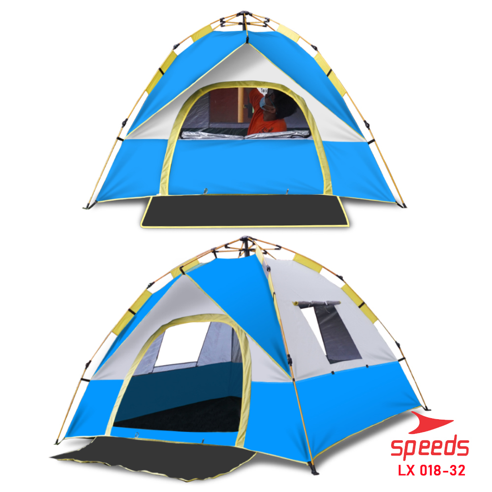 SPEEDS Tenda Camping LIpat Manual Tenda Gunung Portable Waterproof Untuk 3-4 Orang 018-32