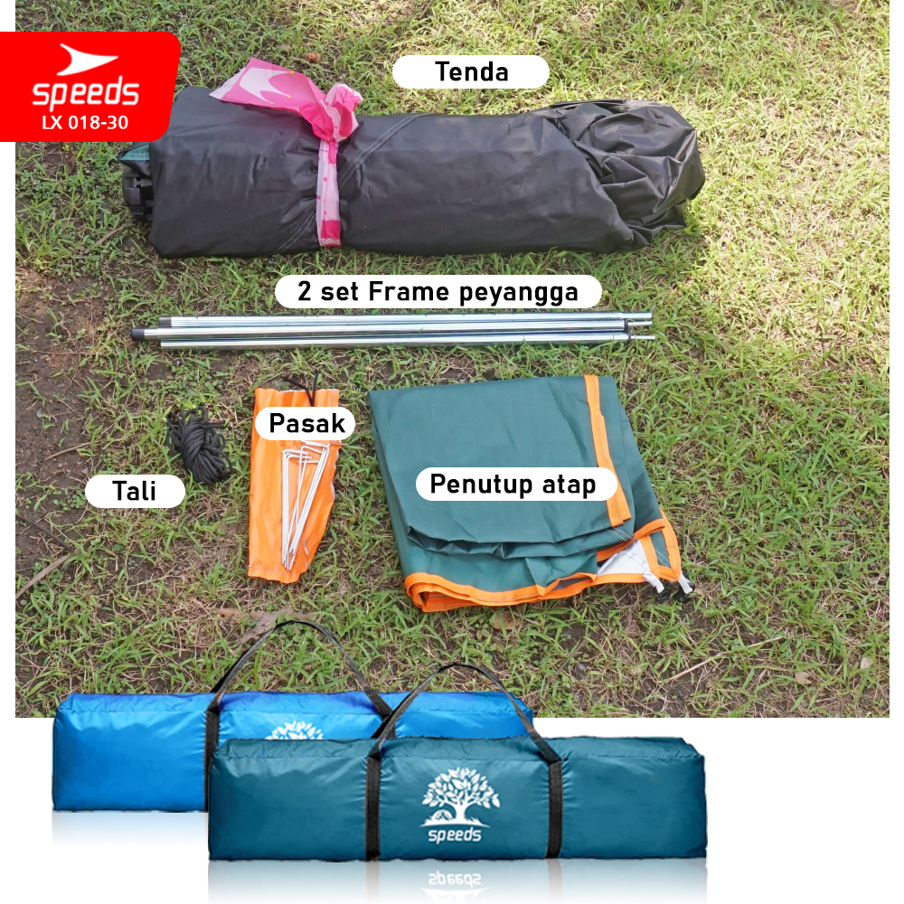SPEEDS Tenda Camping Lipat Untuk 4-5 Orang Tenda Dome Manual Tenda Gunung Portable Waterproof 018-30